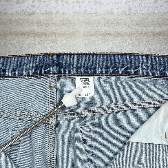 Vintage 90s Levis 540 Jeans 42x32 Relaxed Fit Medium Wash Denim Copper - Picture 5 of 5